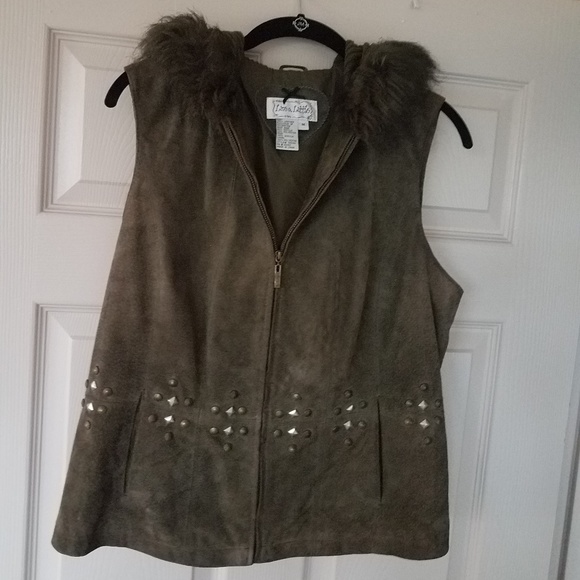 genuine leather suede vest women size M - Picture 1 of 8